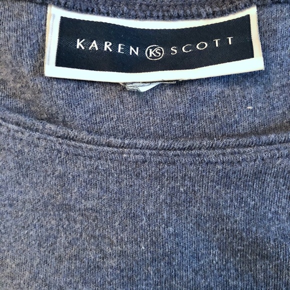 *KAREN SCOTT* Blue 3/4 Sleeve Shirt Size Medium - Picture 4 of 4